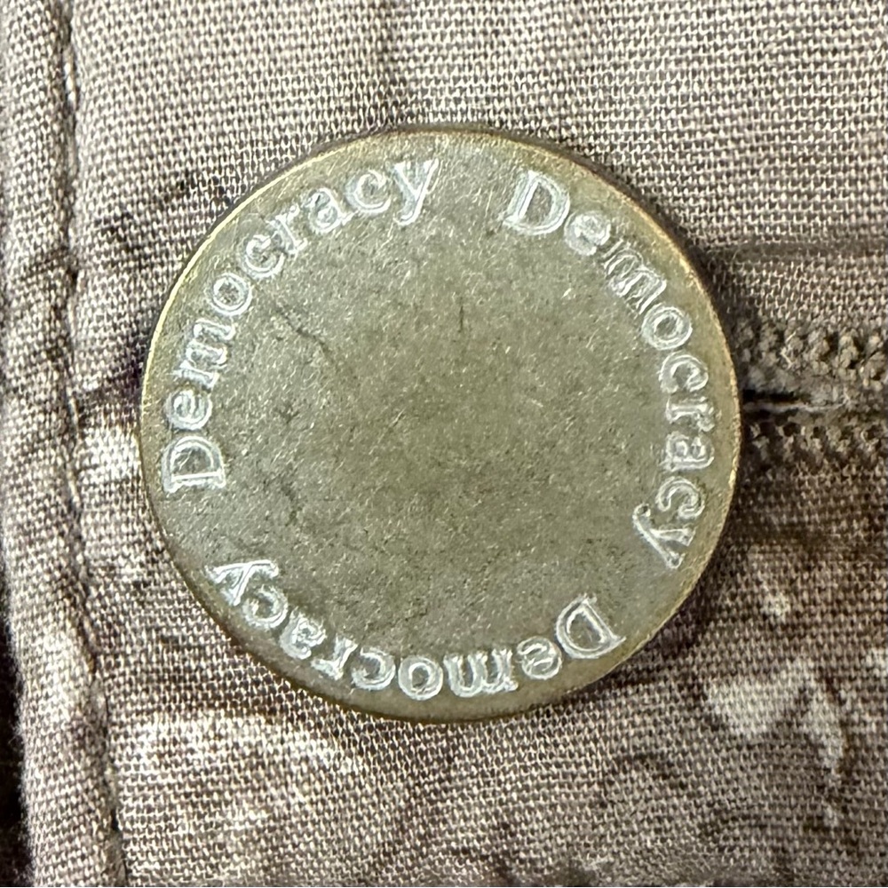Democracy Flex-ellent Floral Cargo Pants Size 14 Khaki Tan Floral Boho Utility - Picture 7 of 16